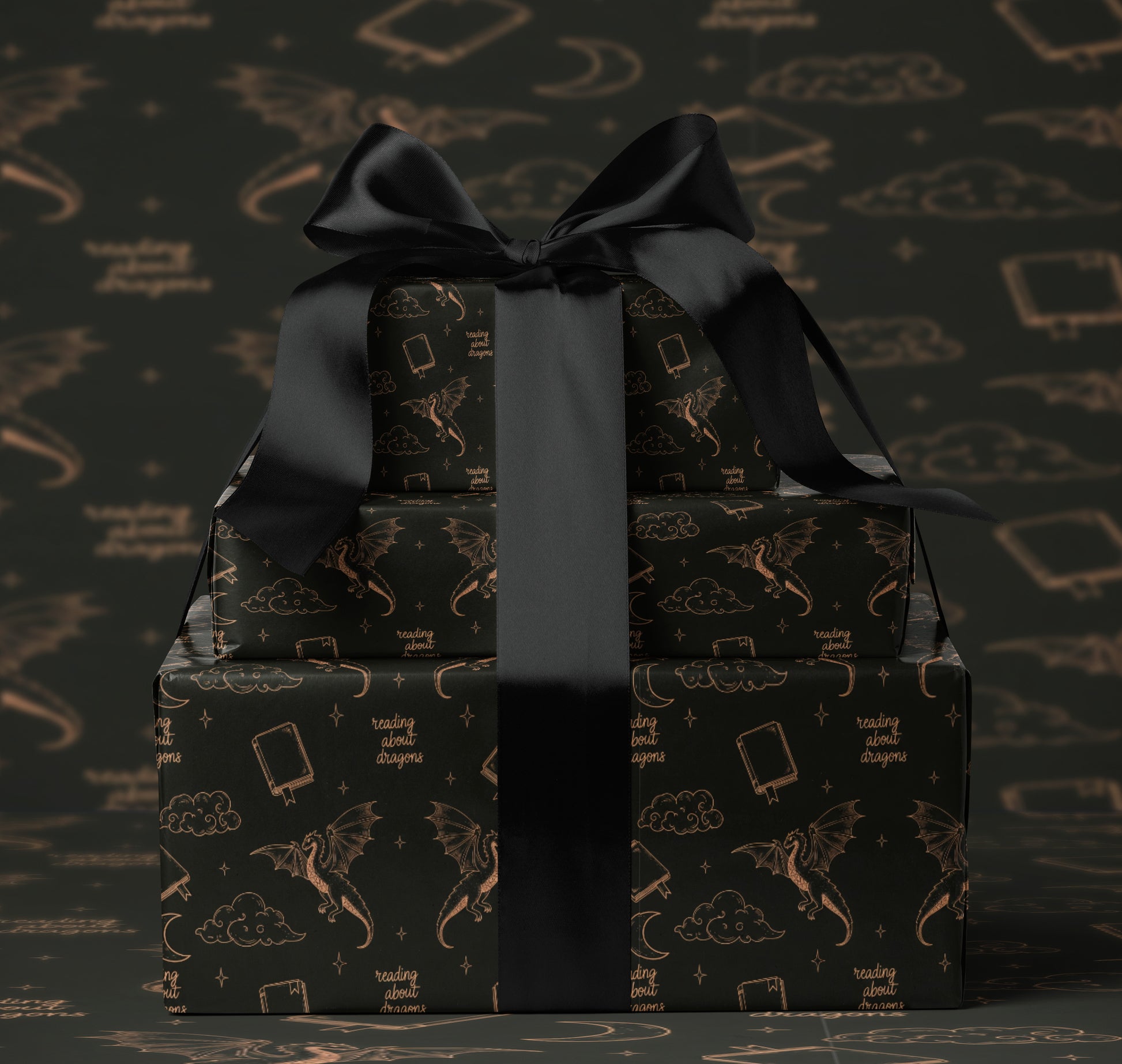 Reading About Dragons Wrapping Paper - MagicMerchEmporium