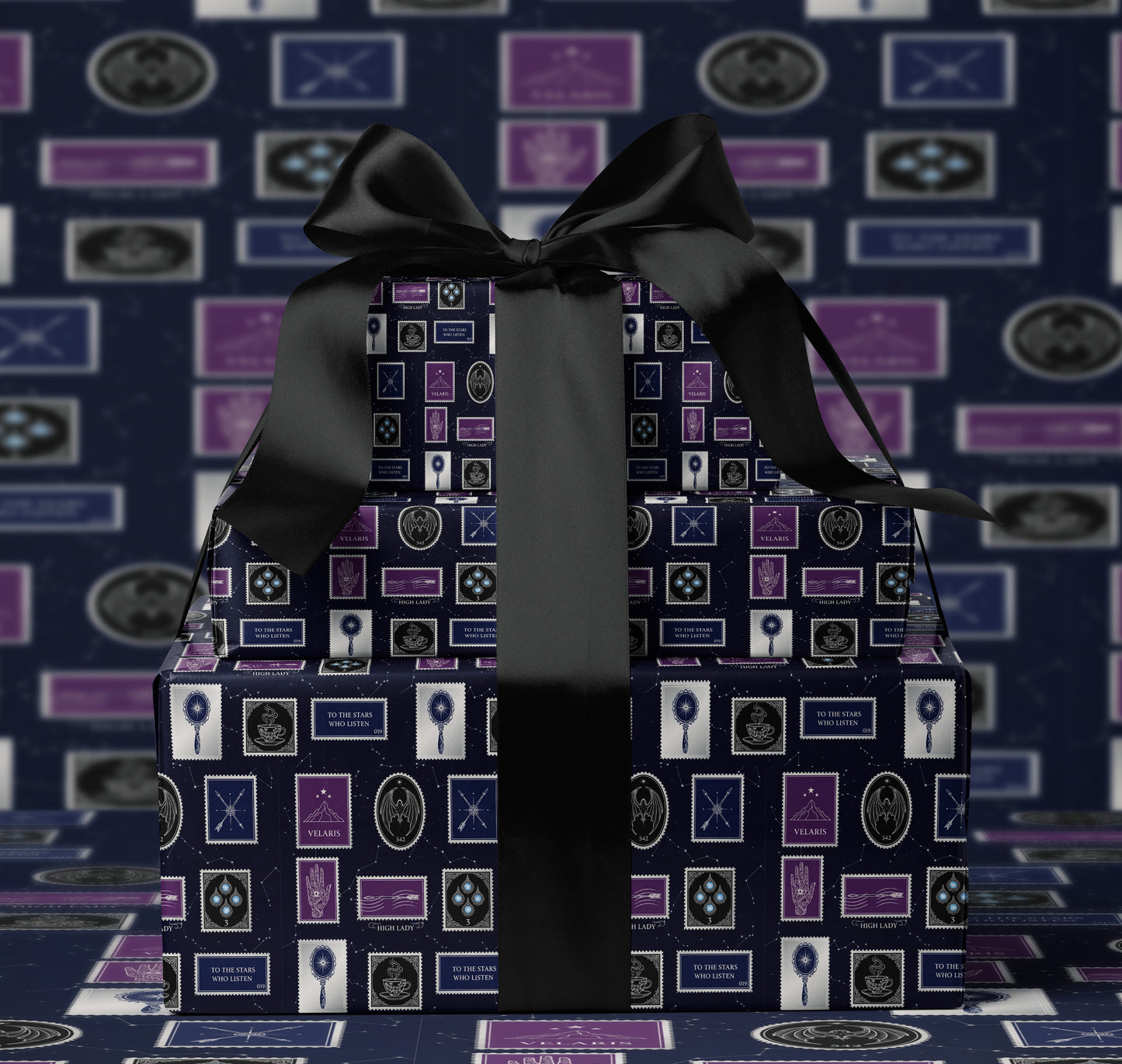 Velaris purple and navy Wrapping Paper - MagicMerchEmporium