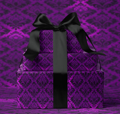 Purple Gothic Filigree Wrapping Paper