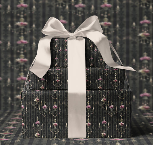 Dark Gothic Floral Wrapping Paper