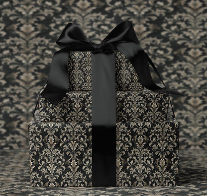 Elegant Black Damask Wrapping Paper