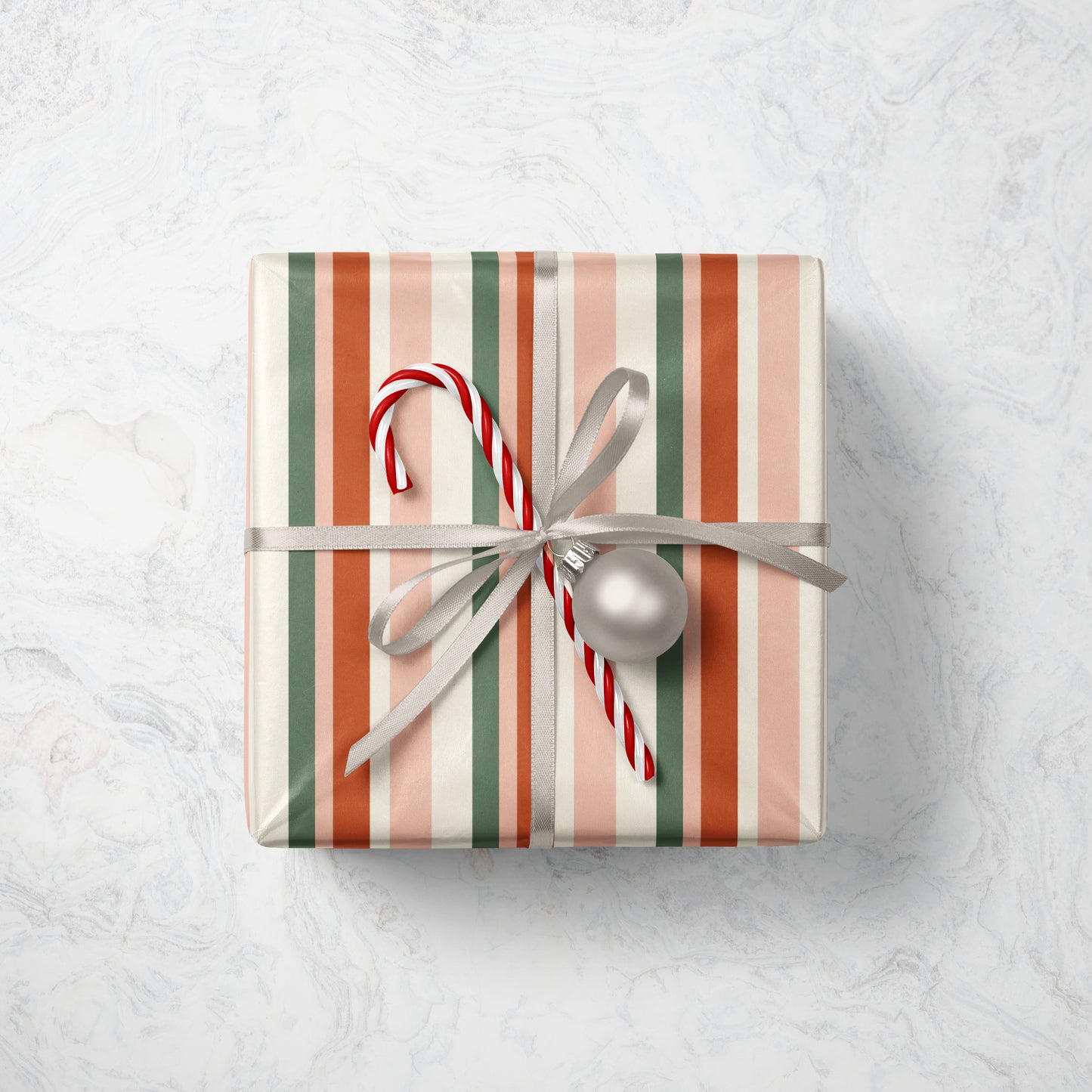 Retro-Inspired Striped Wrapping Paper
