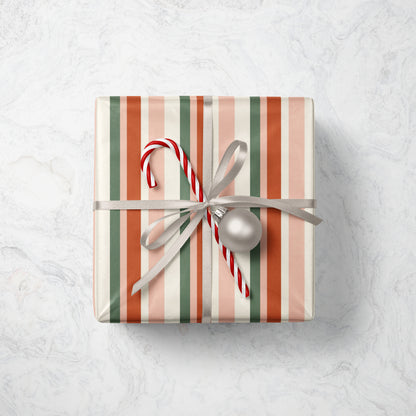 Retro-Inspired Striped Wrapping Paper