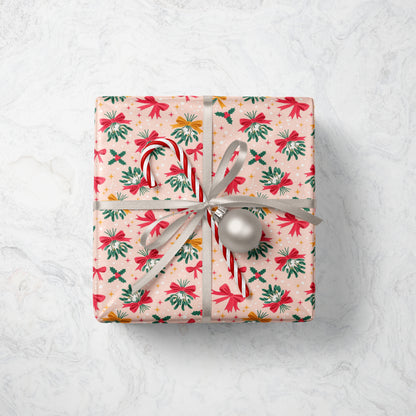 Mistletoe and Bows Wrapping Paper