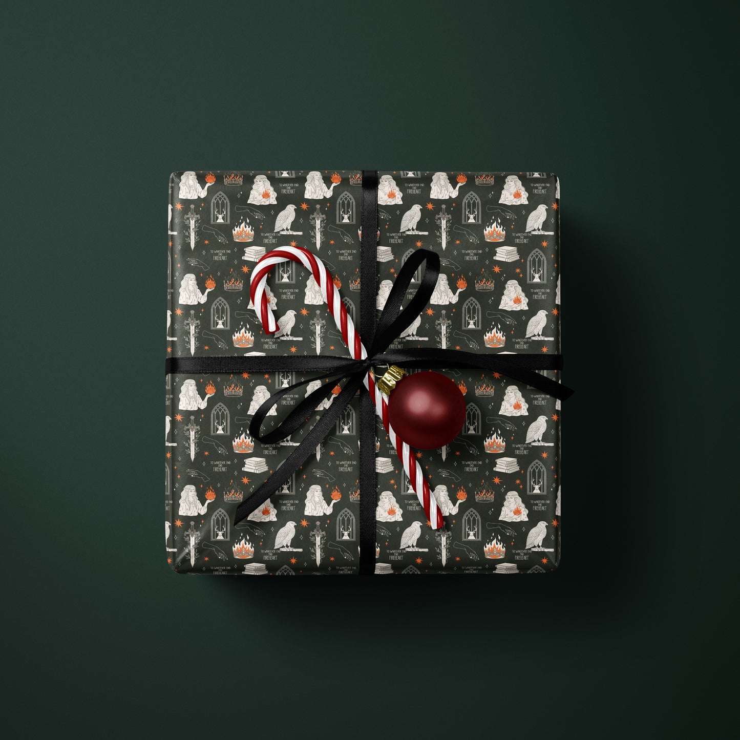 BookTok Fireheart Wrapping Paper - MagicMerchEmporium