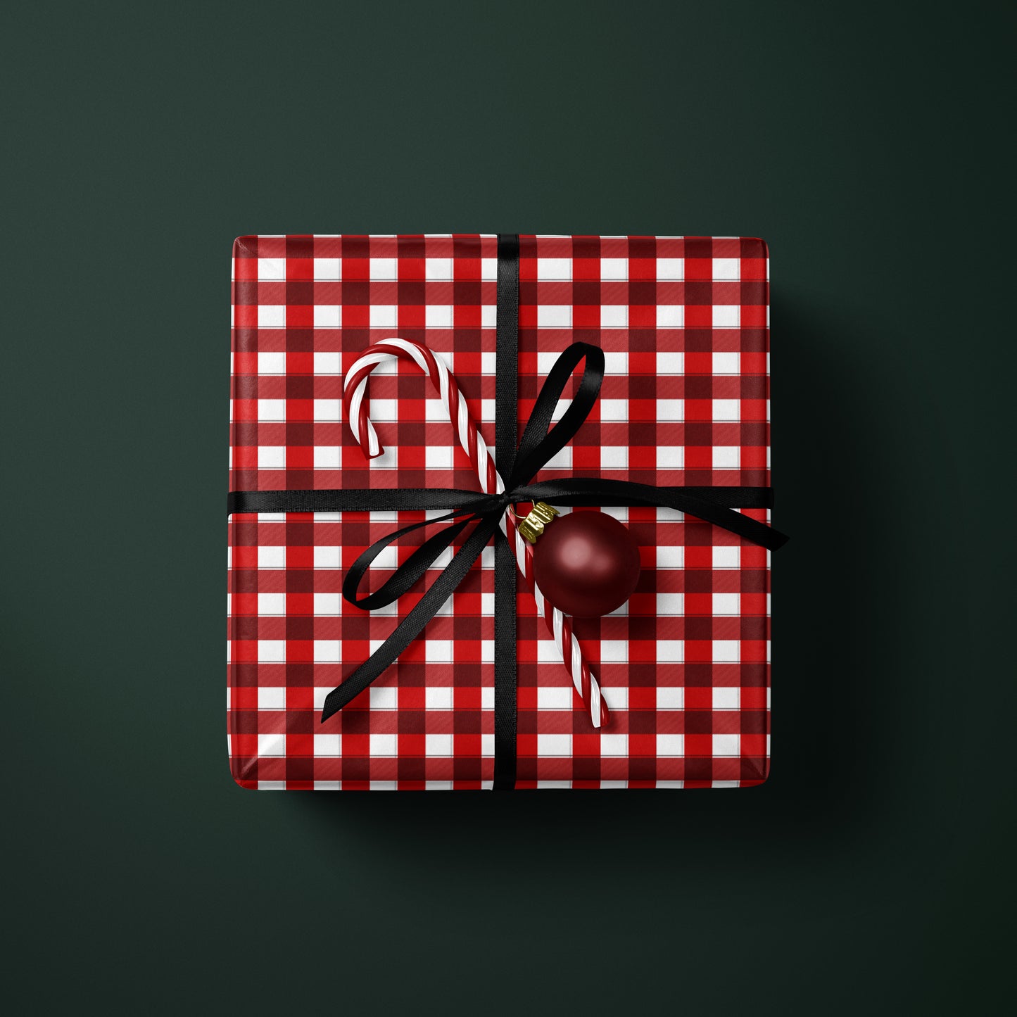 Classic Red Plaid Gift Wrap Roll