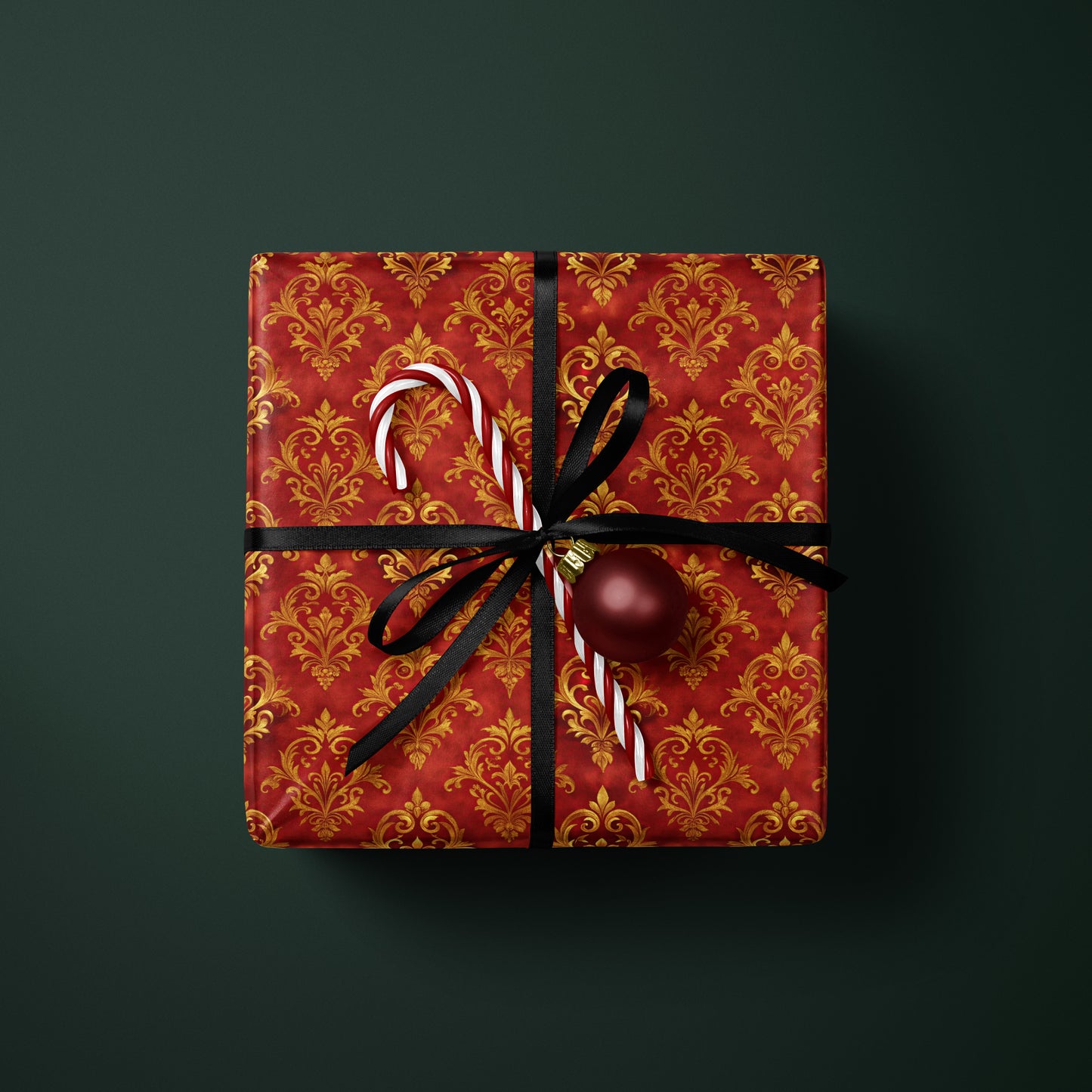 Red and Gold Baroque Wrapping Paper