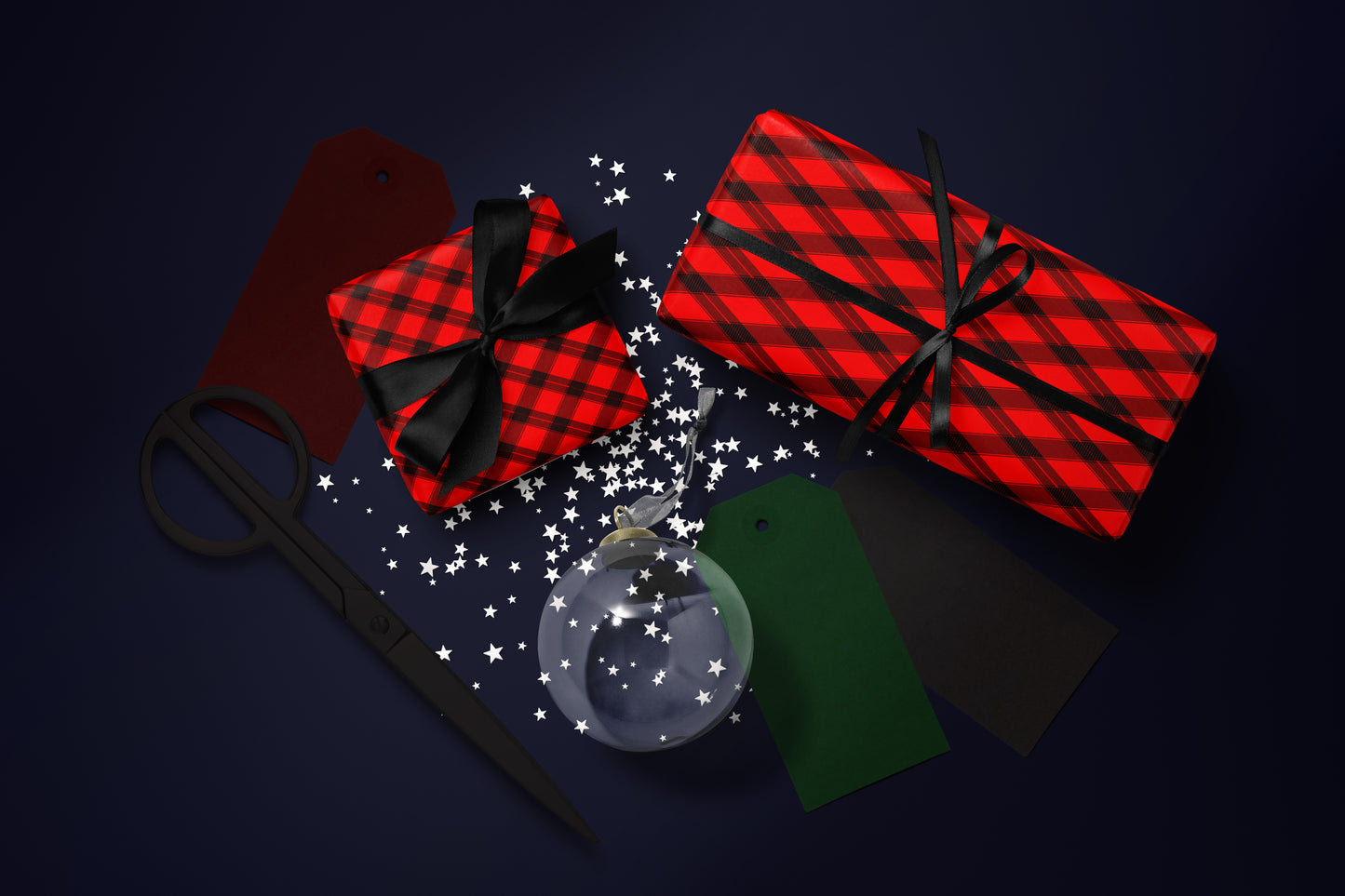 Red Plaid Wrapping Paper Roll