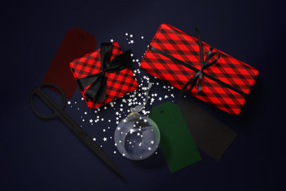 Red Plaid Wrapping Paper Roll