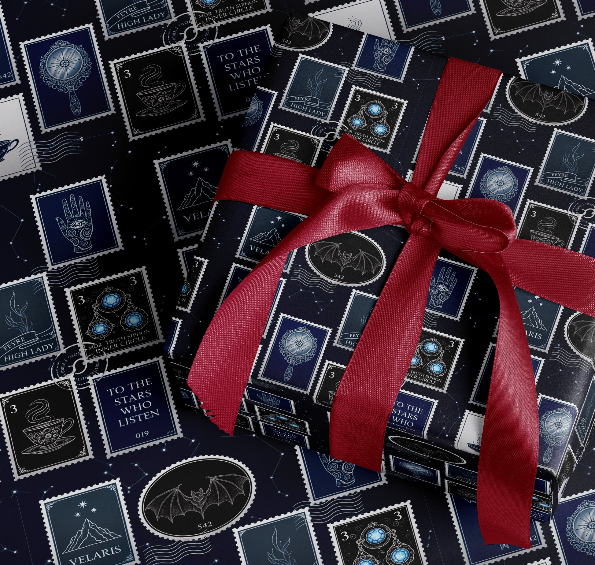 To the Stars Who Listen Stamps Wrapping Paper - MagicMerchEmporium