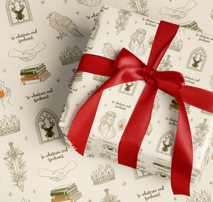 Fireheart Cream Wrapping Paper - MagicMerchEmporium