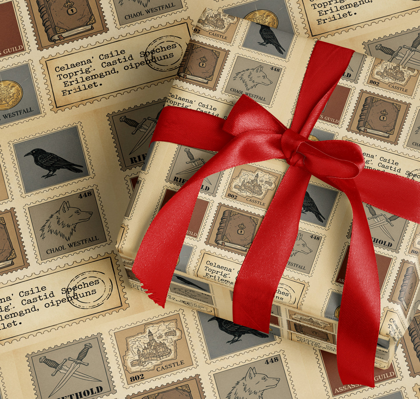 Throne of Glass Assassin’s Guild Wrapping Paper - MagicMerchEmporium