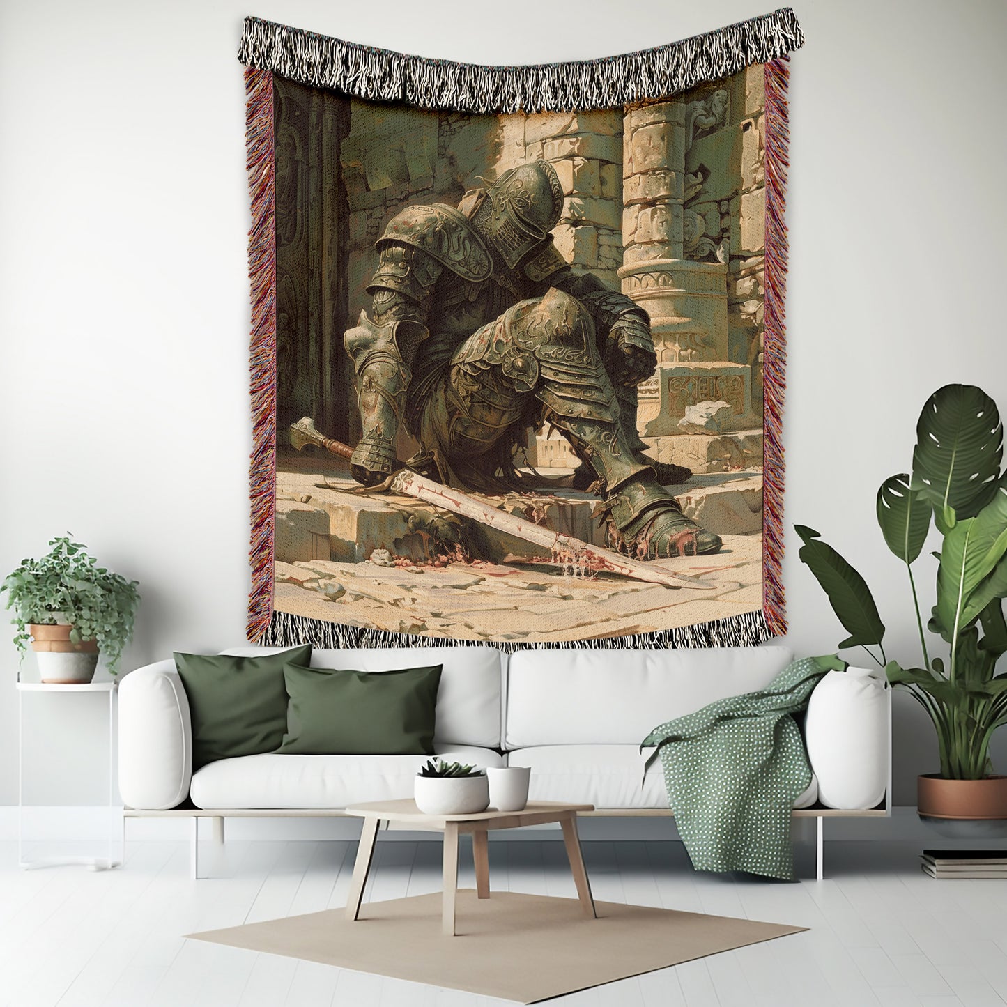 🛡️ Wounded Warrior Woven Tapestry Blanket