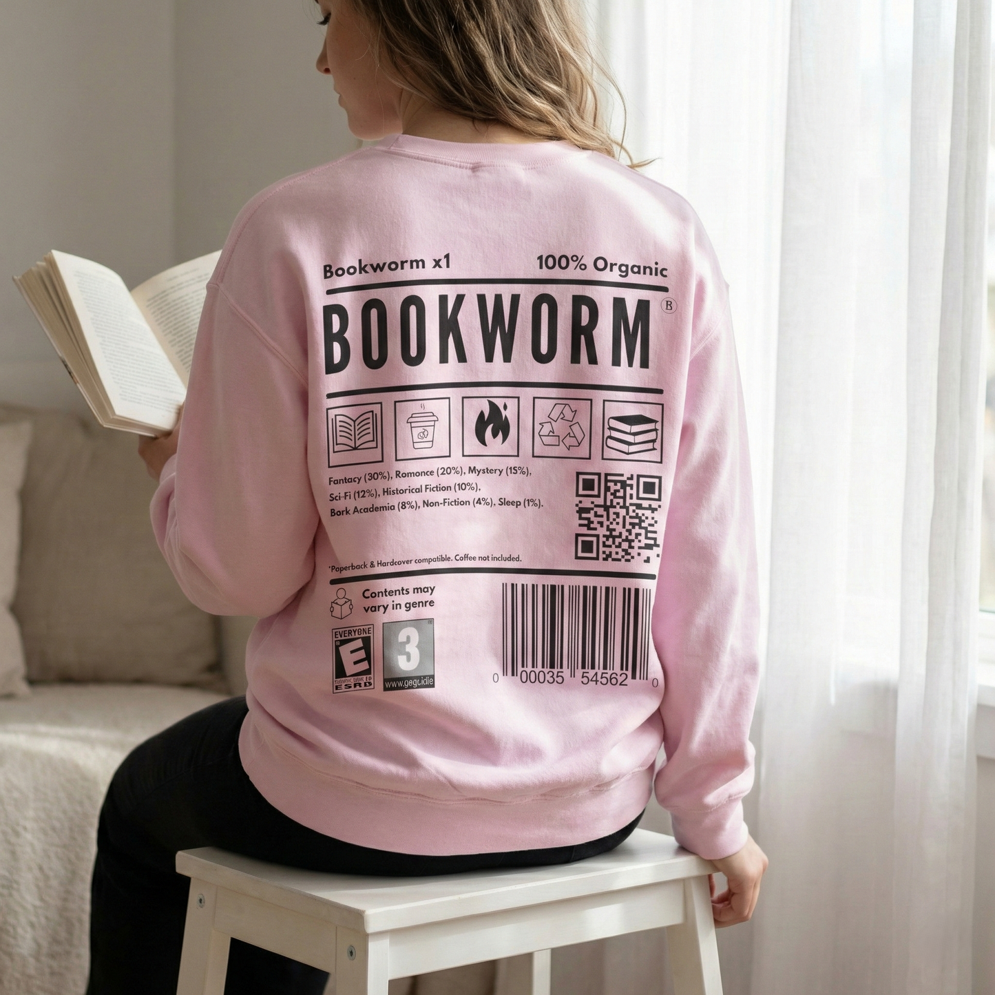 Bookworm Barcode Sweatshirt
