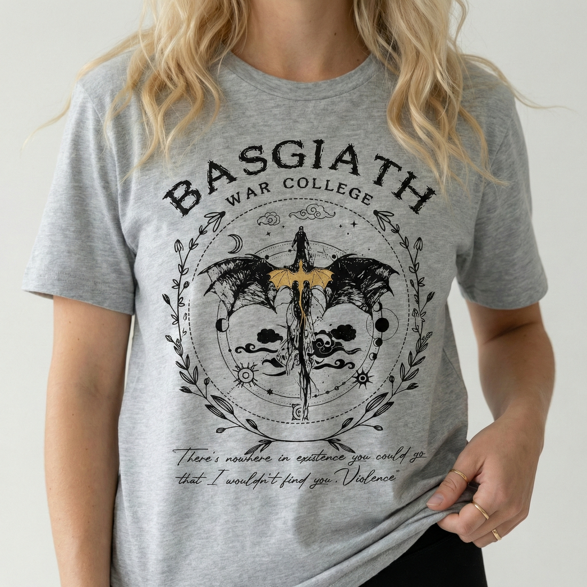 Basgiath War College tee on a reader