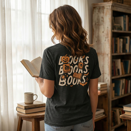 Books & Pumpkins Halloween Tee
