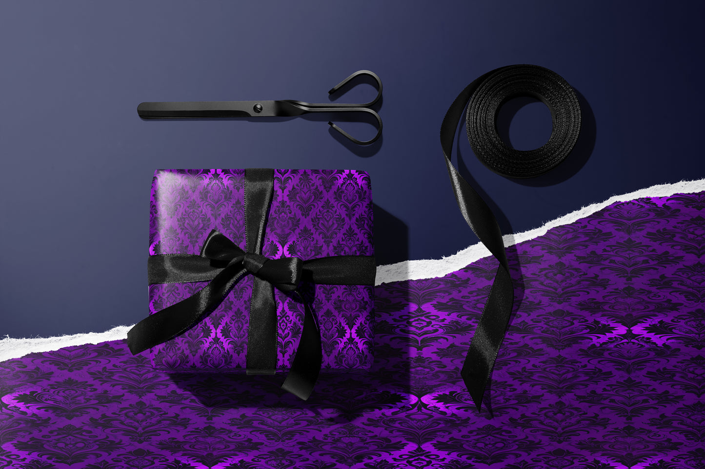 Purple Damask Wrapping Paper