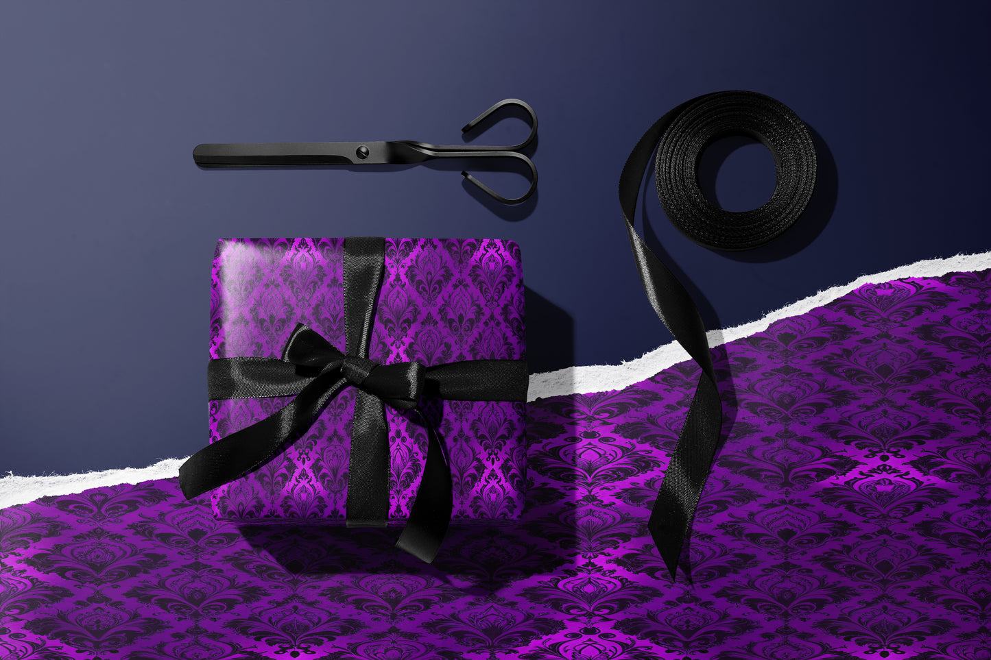 Purple Gothic Filigree Wrapping Paper