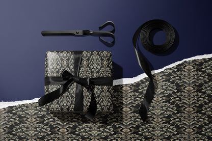 Elegant Black Damask Wrapping Paper