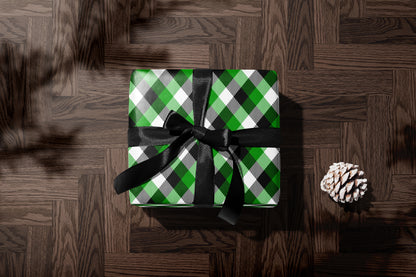 Green Buffalo Plaid Christmas Wrapping Paper
