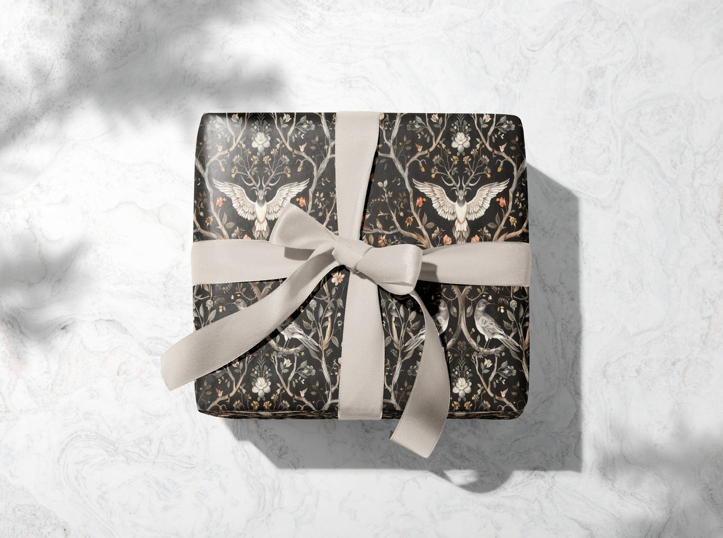 Dark Forest Birds Wrapping Paper
