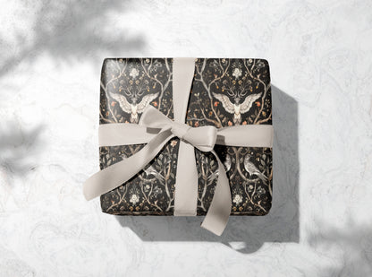 Dark Forest Birds Wrapping Paper