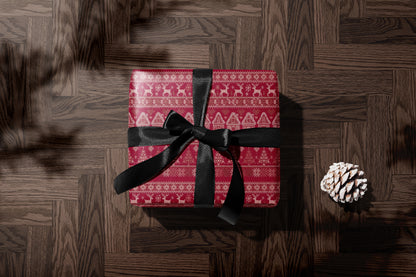 Red Christmas Sweater Wrapping Paper