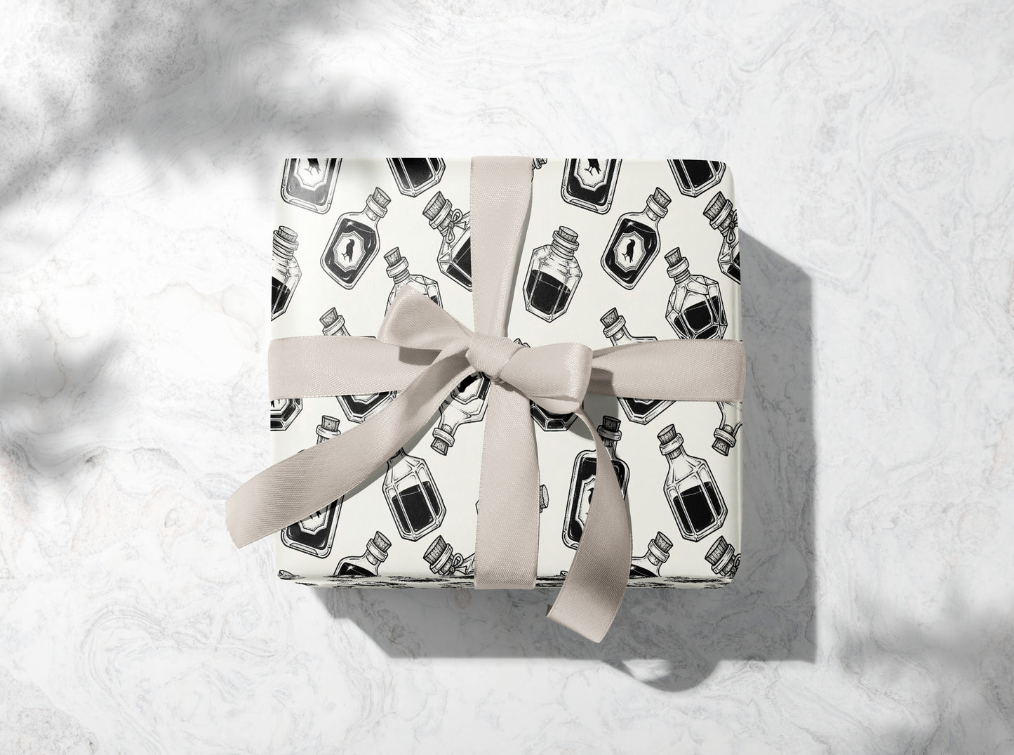 Raven Bottle Pattern Wrapping Paper
