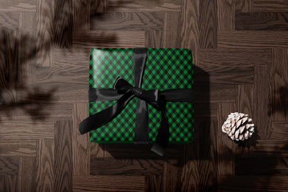 Green Buffalo Plaid Wrapping Paper