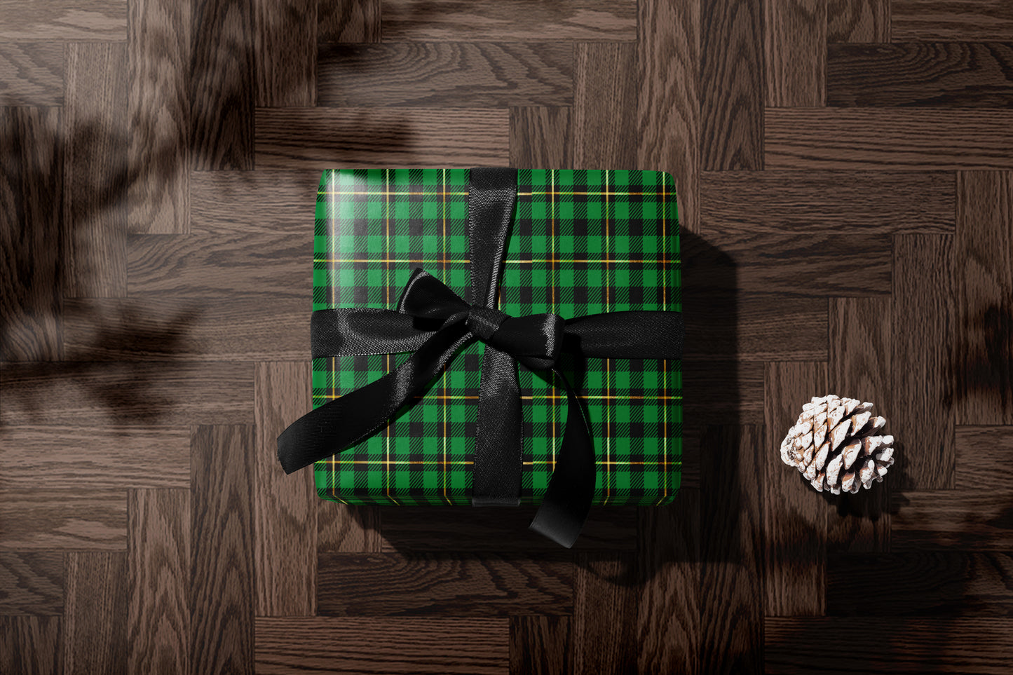 Green and Black Tartan Wrapping Paper