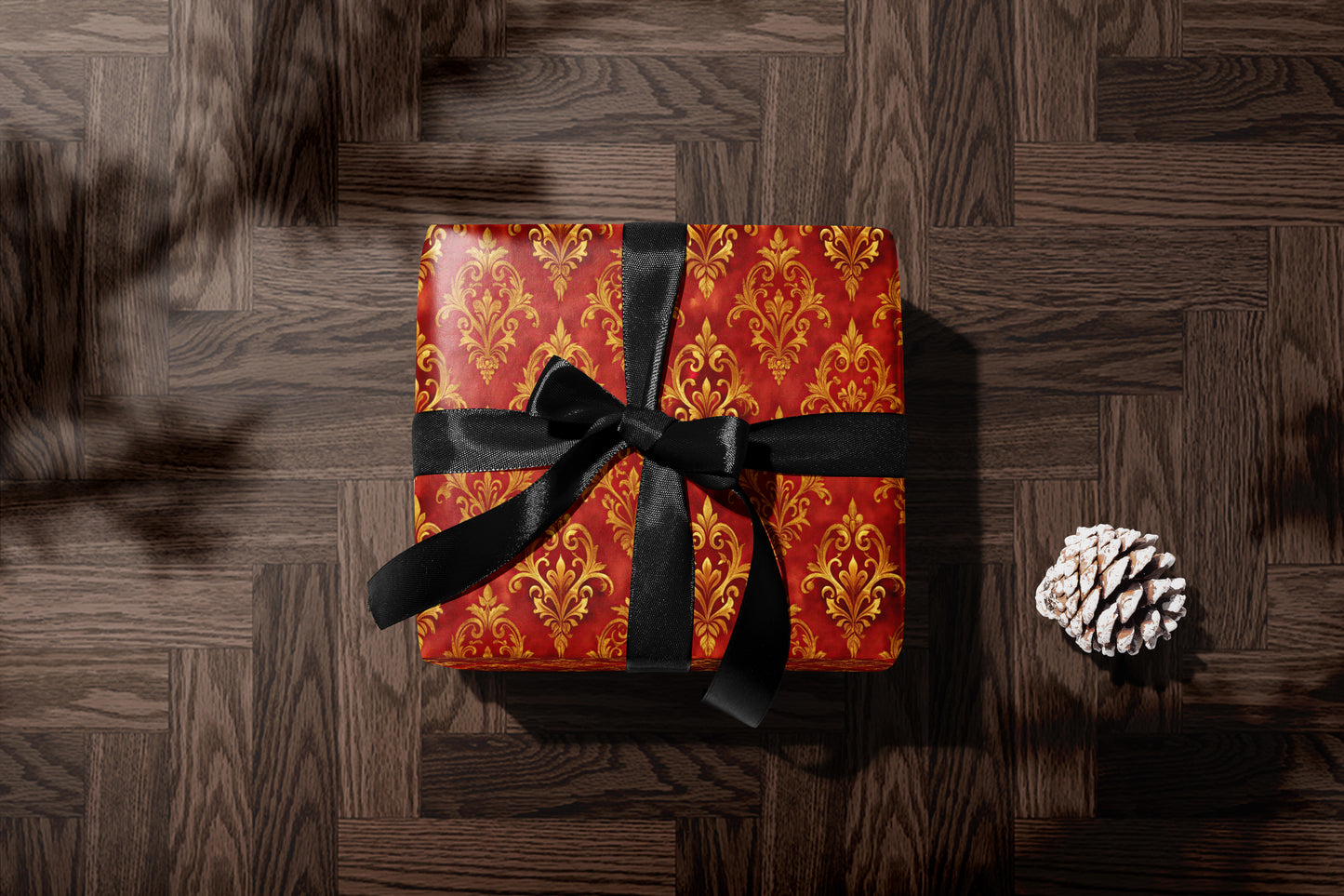 Red and Gold Baroque Wrapping Paper