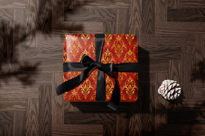 Red and Gold Baroque Wrapping Paper