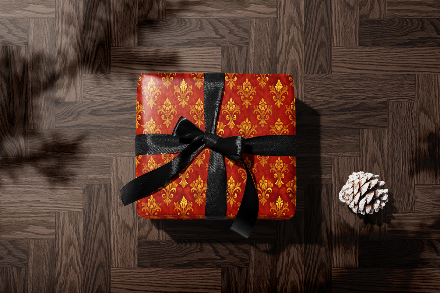 Red Regal Baroque Wrapping Paper
