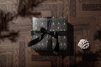 Dark Gothic Floral Wrapping Paper