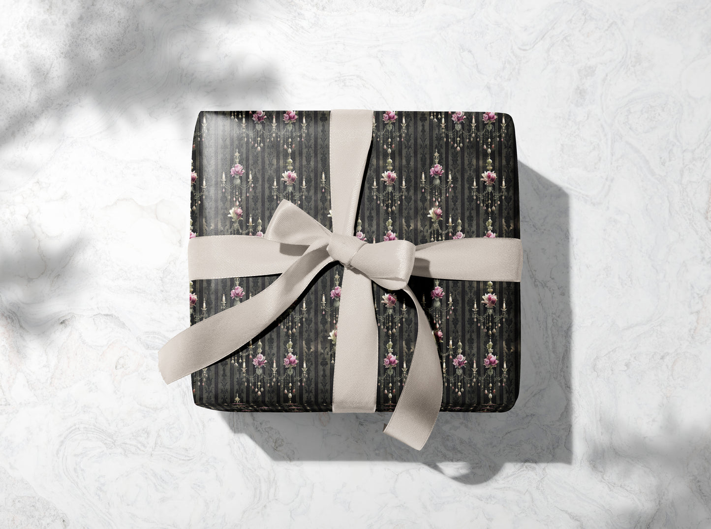 Dark Gothic Floral Wrapping Paper