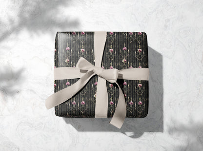 Dark Gothic Floral Wrapping Paper