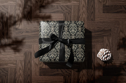 Elegant Black Damask Wrapping Paper