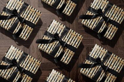 Luxury Black Cream Baroque Wrapping Paper