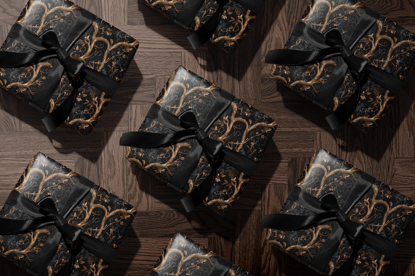 Dark Botanical Forest Wrapping Paper