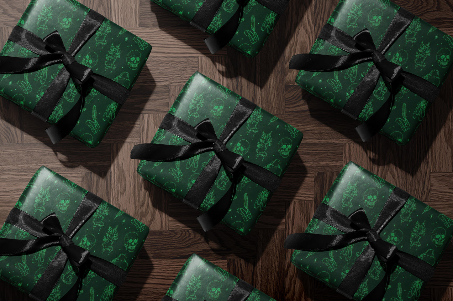 Green Sorcery Line Art Wrapping Paper