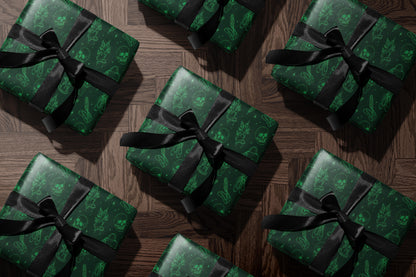 Green Sorcery Line Art Wrapping Paper