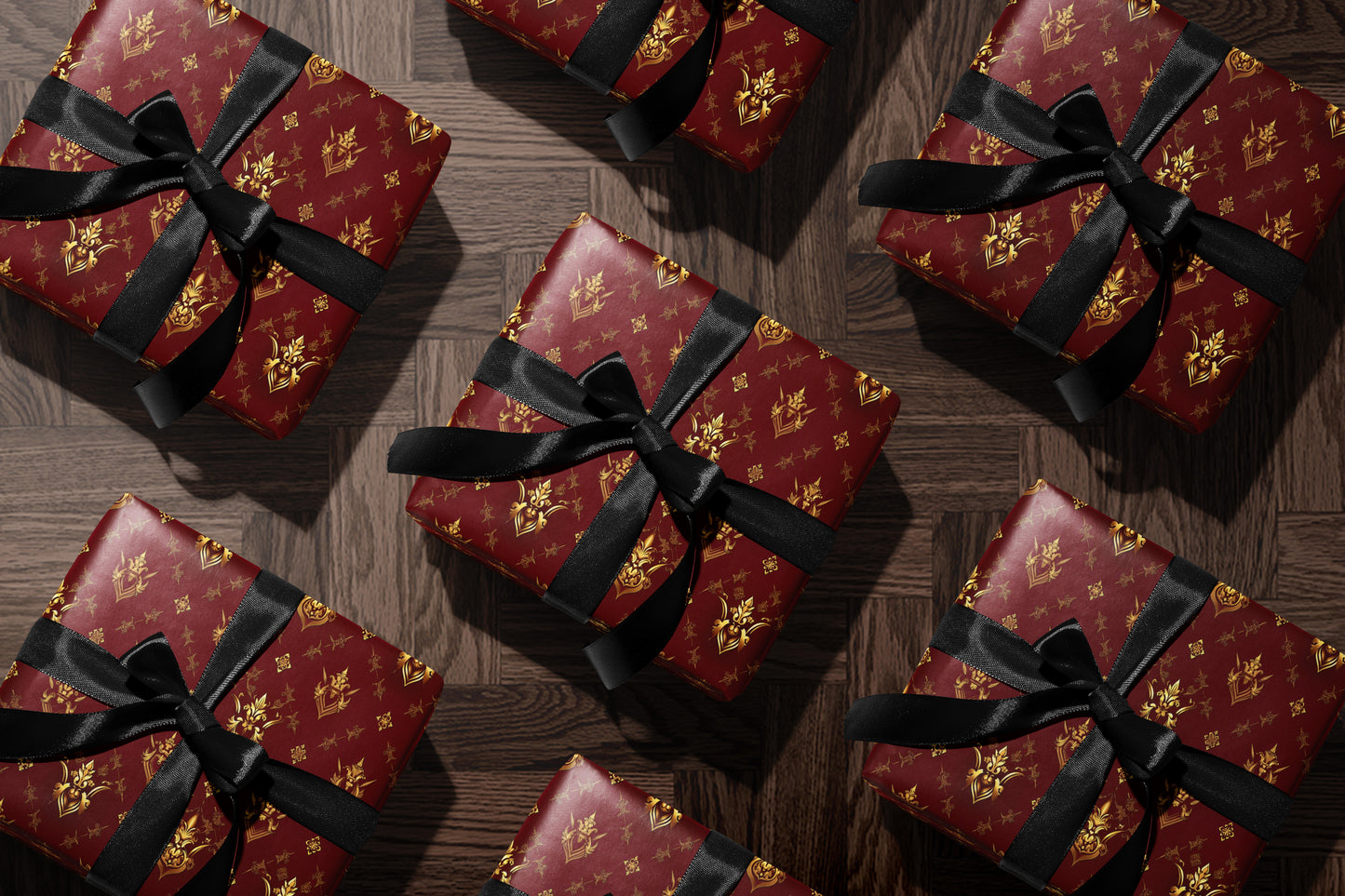 Gilded Ornate Damask Wrapping Paper