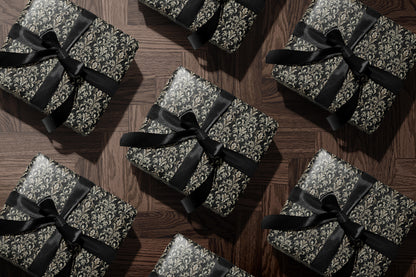 Elegant Black Damask Wrapping Paper