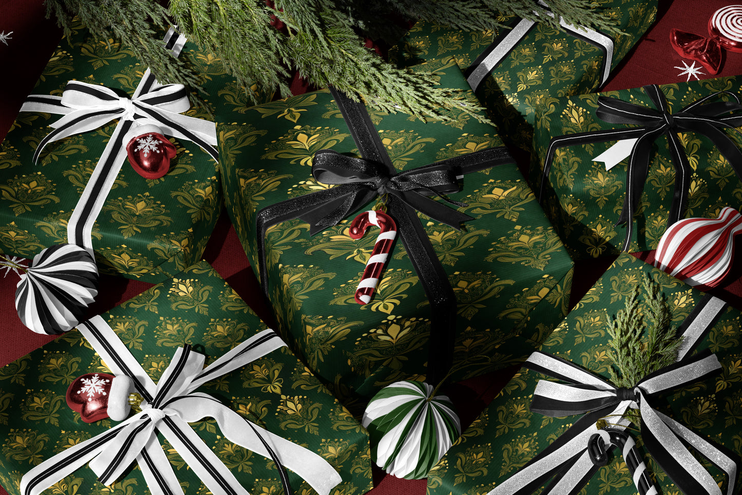 Vintage Gold Baroque Wrapping Paper