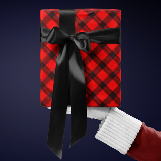 Red Plaid Wrapping Paper Roll