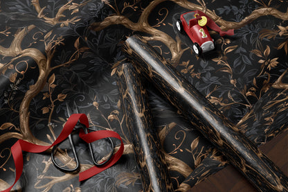 Dark Botanical Forest Wrapping Paper