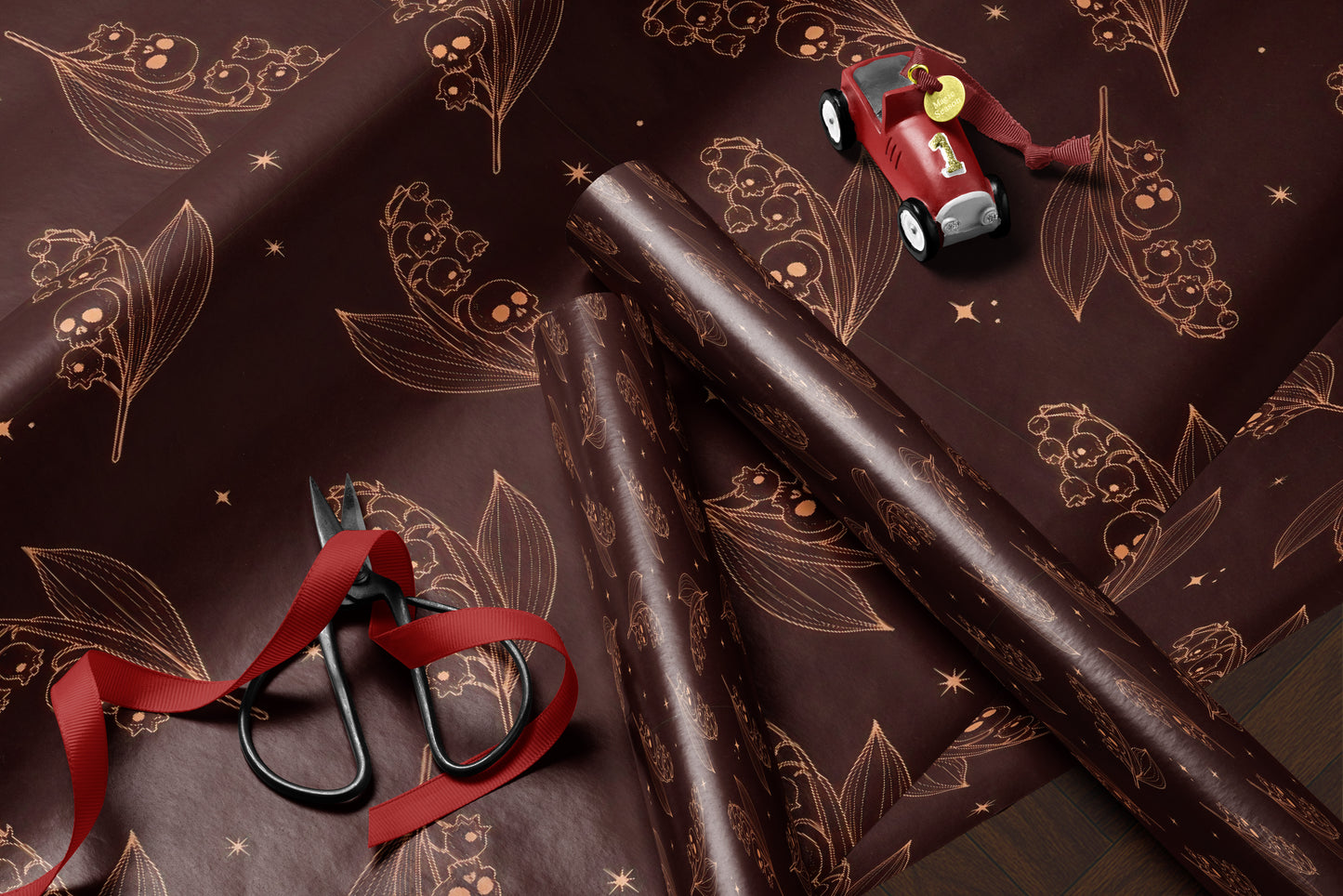 Noir Floral Wrapping Paper