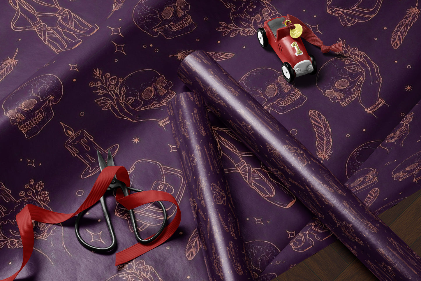 Skulls & Feathers Wrapping Paper