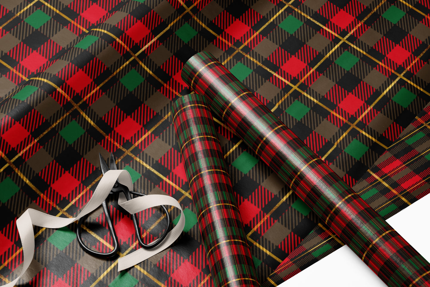 Traditional Christmas Plaid Wrapping Paper