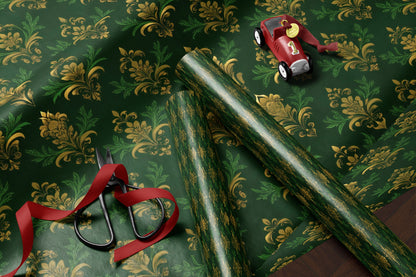 Luxury Emerald Baroque Wrapping Paper